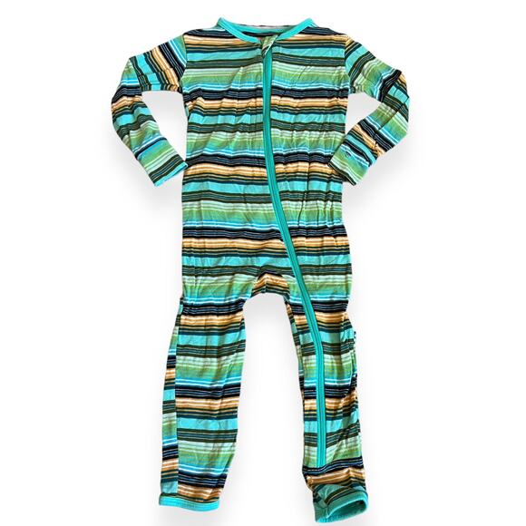 KicKee Pants Cancun Glass Stripe Zipper Coverall - Picture 1 of 8